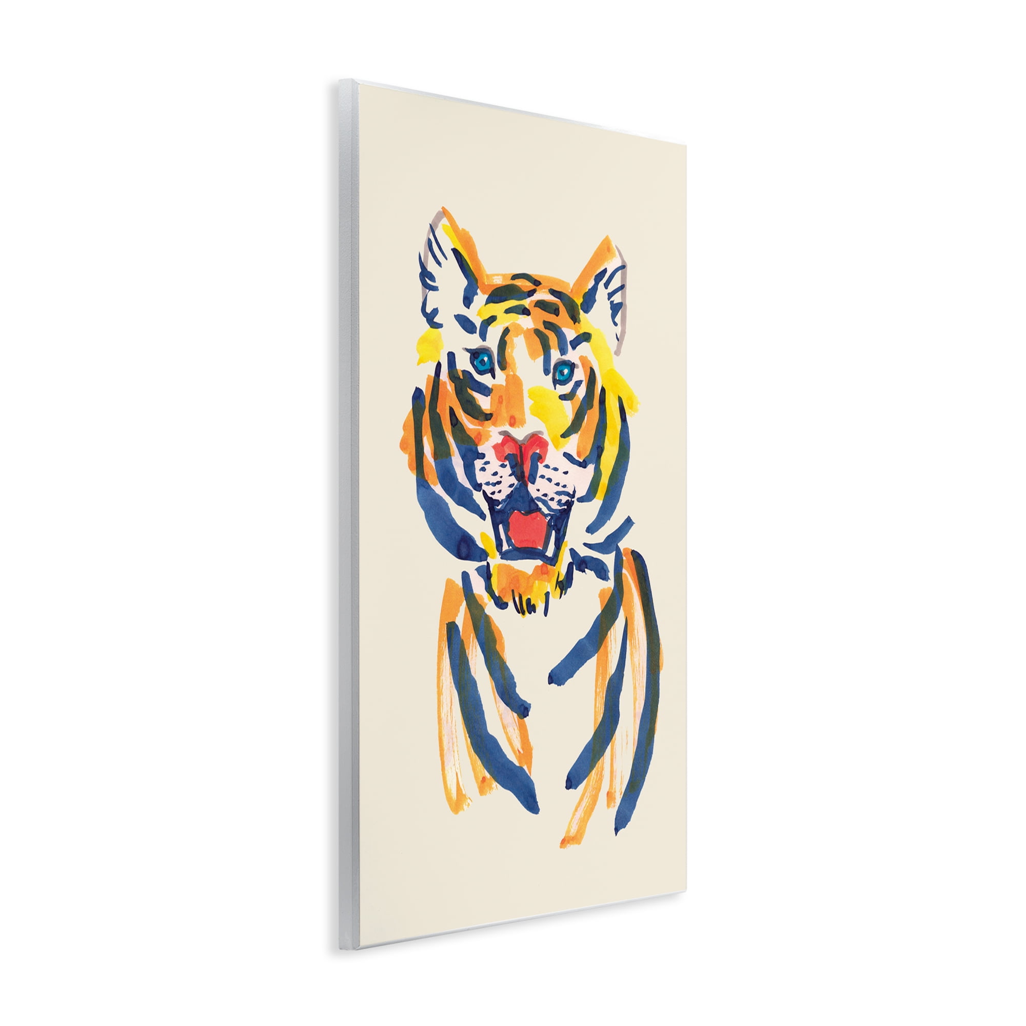 Tiger Roar Watercolor Wall Plaque Art, design by Karolina Sato