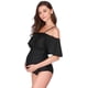 thumbnail image 5 of ZHAOCHENG Trajes De BañoMaternidadUna PiezaSin HombrosVolantesVolantesBikinisMaternidad,NegroXXL, 5 of 5