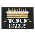 thumbnail image 1 of 100th Birthday Cutting Board, Old Legacy 100 Birthday Party Cake Candles on Black Major Milestone Backdrop, Decorative Tempered Glass Cutting and Serving Board, Large Size, Multicolor, by Ambesonne, 1 of 1