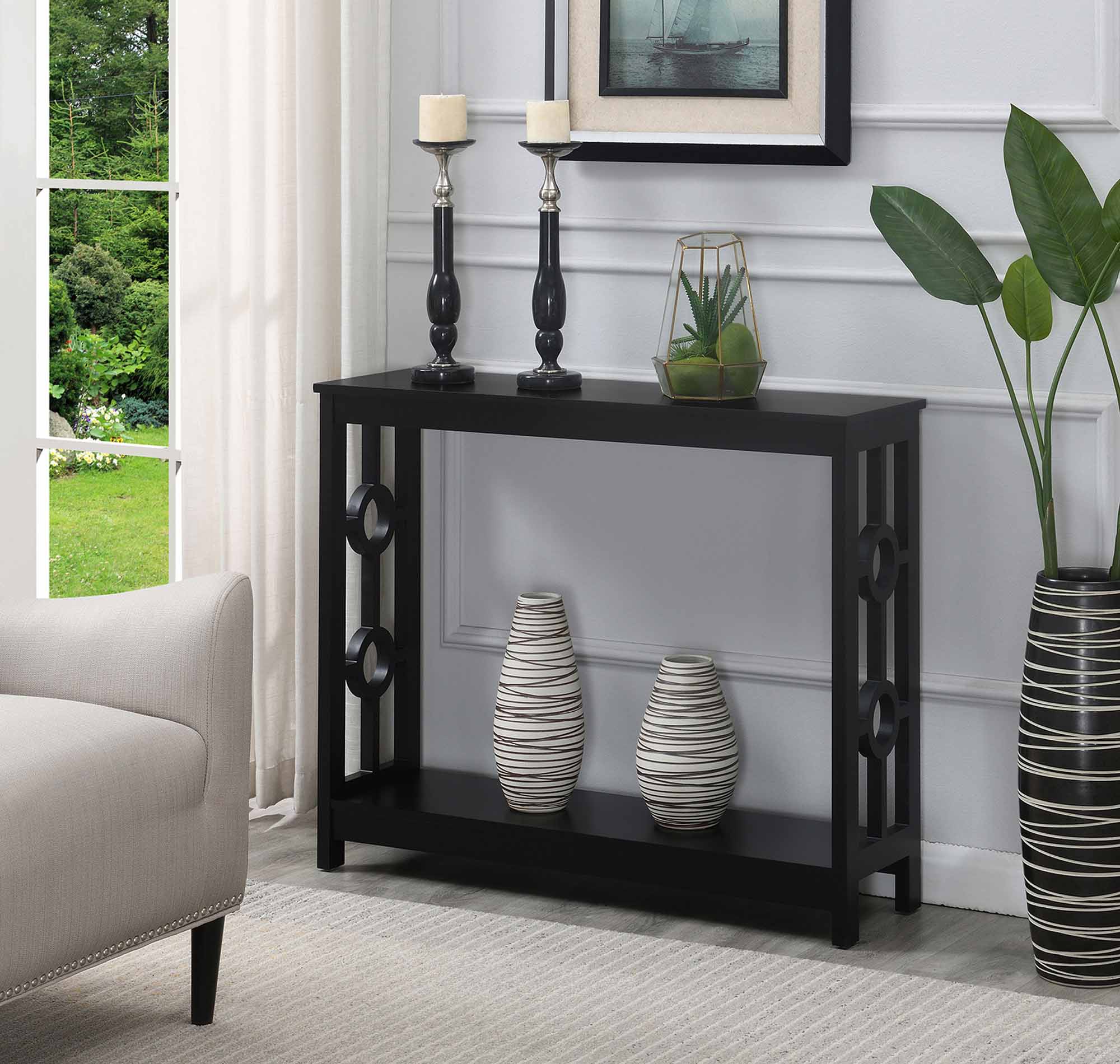 Convenience Concepts Ring Console Table, Black