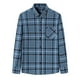 thumbnail image 1 of Camisas Hombre Vestir Camisa de manga larga para hombre Camisa de moda para hombre de talla grande informal a cuadros de lana de algodón (Light Blue, XXL-45), 1 of 4