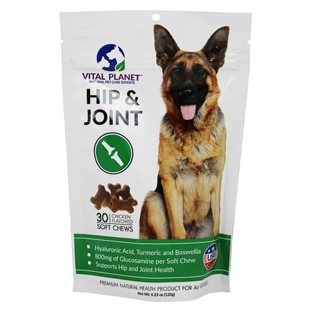 UPC: 0850964006095 | Vital Planet – Hip and Joint Treats For All Dogs Chicken Flavored – 30 Soft Chews