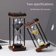 thumbnail image 1 of Temporizador de reloj de arena de madera creativo de 30/60 minutos para oficina, hogar, pequeños adornos grabados, regalos de cumpleaños y vacaciones, 1 of 4