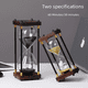 thumbnail image 1 of Temporizador de reloj de arena de madera creativo de 30/60 minutos para oficina, hogar, pequeños adornos grabados, regalos de cumpleaños y vacaciones, 1 of 4