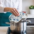 thumbnail image 4 of Blue Flower Pot Holders for Kitchen Heatproof Potholder, 5 Pack Spring Cottagecore Blooms Botanica Floral Hot Pads Multipurpose Oven Pads Cloth Potholders Trivet for Cooking Baking, 4 of 8