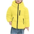 thumbnail image 2 of ATOGUTA Boys Puffer Coat Winter Fleece Jacket Zip Up Hooded Puffer Quilted Kids Outerwear Jacket for Boys Size 1T-14 Yellow, 2 of 6