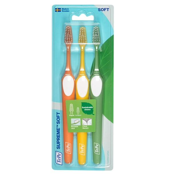 TEPE Supreme Soft Toothbrushes – Soft Bristle Sustainable Toothbrush 3 ...