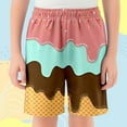 thumbnail image 2 of SUYOLL Children Boys Baseball Shorts with Ice Cream Print Elastic Waist Casual Athletic Shorts Party Outdoor Sports Summer Fall Casual Daily Wear, 2 of 4