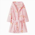 thumbnail image 4 of Gibobby Children's Plush Coral Fleece Bathrobe,Cozy Hooded Robe with Belt,Cute Print,for Kids Toddlers 1-7 Years,Warm After-Bath Loungewear Toddler Pajamas,Hot Pink,Size 1-2T, 4 of 4