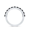 thumbnail image 2 of Lab Created Black Diamond Half Eternity Band Ring with Diamond (AAAA Quality), 18K White Gold, US 6.50, 2 of 8