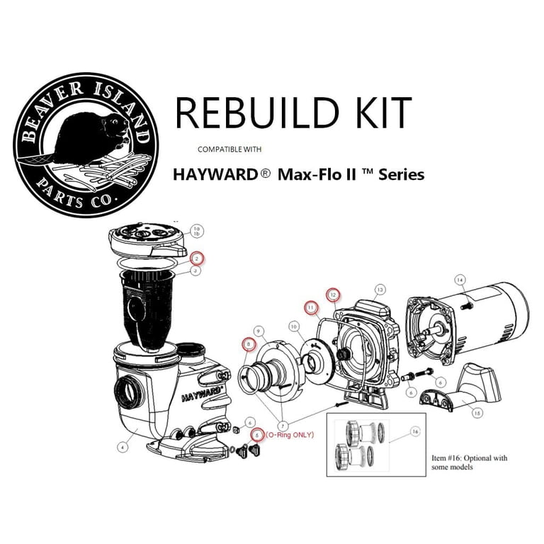 Seal & O-Ring Rebuild Kit For Hayward MaxFlo II Swimming Pool Pump - Repair Parts