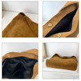 thumbnail image 4 of Women Fashion Suede Zipper Shoulder Bag Solid Color Handbag Purse Black, 4 of 6