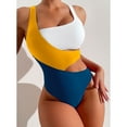 thumbnail image 3 of REORIAFEE Women Plus Size Swimsuit One Piece Bathing Suit Tropical Tropical Bathing Suit One Piece Swimsuit Yellow M, 3 of 4