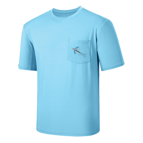 Bassdash Men’s UPF 50  Fishing Graphic T-Shirts Pocket Short Sleeve Shirt Quick Dry UV Sun Protection Casual Outdoor