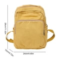 thumbnail image 2 of Canvas Square Backpack, Mini Casual Backpack, Solid Color Schoolbag for College Work Travel, Yellow, 2 of 10