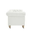 thumbnail image 5 of Rustic Manor Audriana Button Tufted Loveseat Linen Sofa With Casters, Cream White 71 x 33.5 x 30.4, 5 of 10