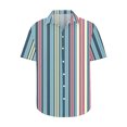 thumbnail image 4 of KyCheLot Men's Dress Shirts Stripe Summer Short Sleeve Collar Button down Shirt Casual Travel, 4 of 5