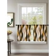 thumbnail image 2 of Yellow Gradient Line Sheer Curtains 54 Inch Long 2 Panels, Abstract Twist Modern Light Filtering Rod Pocket Semi Sheer Curtains, Sheer Voile Drapes for Living Room Bedroom, 52"x54", 2 of 5