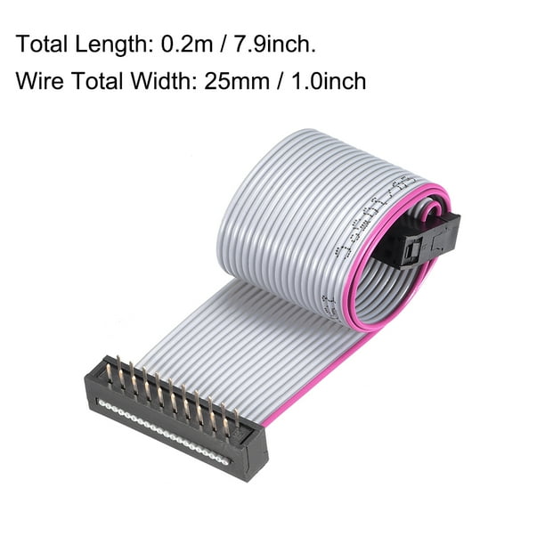 Cable Plano IDC De 16 Pines - Gris, Paso 2.54 Mm, Longitud 60 Cm, Pack De 2 Unidades, Para Conexiones Internas De Equipos