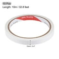 thumbnail image 2 of Uxcell 10mm x 10m/32.8ft Double-Sided Adhesive Tape Paper Backing 10 Rolls, 2 of 5