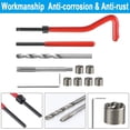 thumbnail image 4 of 30Pcs Kit Reparation Filetage M6 INOX Foret Hélicoïdal Clé Hexagonale Insert Filetage Taraud Filiere Professionnel pour Entretien Quotidien Automobile Perceuse Moteur, 4 of 5
