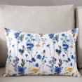 thumbnail image 3 of Seasonal Herb Flower Throw Pillow Cover,Watercolor Blue Orange Botanical Rectangle Decorative Pillow Case Protector Soft Cushion Cover Lumbar Pillowcase for Couch Sofa Bedroom Car Decor 20x26 Inch, 3 of 8