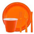 thumbnail image 4 of Disposable Reusable Plastic Dinner Plates Heavy Duty 7" Solid Color Set of 10 (Orange), 4 of 4