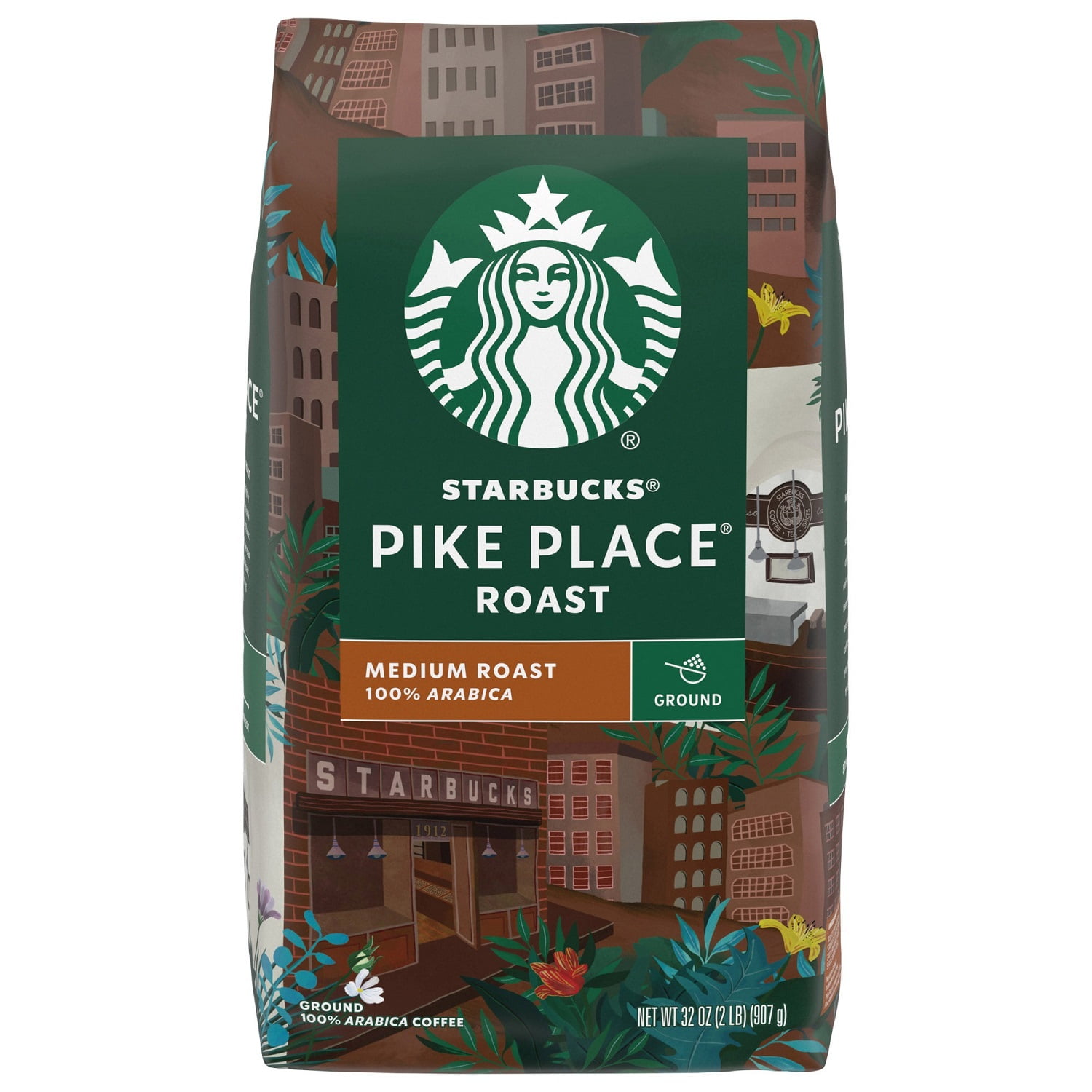 Starbucks Pike Place Roast, Ground Coffee, 32 Ounce - Walmart.com