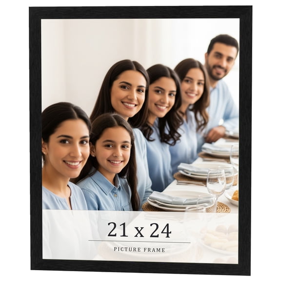 21x24 Frame Black Charcoal Grey Wood Textured Picture Frame | 0.75 Inch Moulding Width | Gunmetal