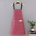 thumbnail image 4 of Ke1Clo Red Canvas Apron, Breathable Workwear Apron, Check Pattern, All Purpose Protection, for Home Kitchen or Workshop, 4 of 6