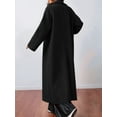 thumbnail image 4 of Women'S Winter Oversized Wool Coat Notched Lapel Collar Loose Fit Maxi Long Overcoat Streetwear Black S, 4 of 7
