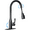 Matte Black, variant on Kitchen Faucets with Pull Down Sprayer Single Handle Stainless Steel Commercial Kitchen Faucet 1 or 3 Hole for Farmhouse Laundry Camper Rv Bar