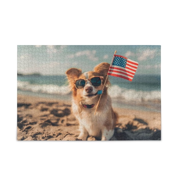 500 Piece Jigsaw Puzzle for Adults Cute Puppy Thick Wood-Paper Composite with Letter on Back Tight Interlock Challenging Home Decor Family Game Gift