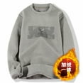 thumbnail image 4 of Kilaqueen Sweatshirts for Men Fleece Lined Pullover Long Sleeve Thermal Oversized Sweatshirt Fuzzy Mock Neck Sweatshirt Fall Warm Winter Underwear, 4 of 9