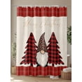 thumbnail image 4 of Fsddascl Merry Christmas Shower Curtain Set - Standard 72" x 72" Washable Bathtub Curtain with 12 Hooks, Gnomes Red Xmas Tree Buffalo Plaid Vintage Waterproof Fabric Shower Curtains for Bathroom, 4 of 6