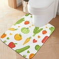 thumbnail image 2 of Yayeee Bath Rug for Bathroom Floor Non Slip Rectangle Fluffy Soft Absorbent Mat, 16"x24", White Vegetables Pattern, 2 of 7