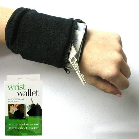 Unisex Zipped Compact Wallet - Wrist Wallet Arm Fleece Sport Pouch Band Zipper Running Travel Gym Money ID Card