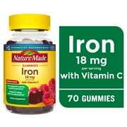 Nature Made Iron 18 mg Per Serving with Vitamin C Gummies, Dietary Supplement, 70 Count