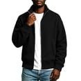 thumbnail image 4 of WIZUTIZ Men's Solid Color High Neck Zip Up Sweatshirt Long Sleeve Casual Pullover Top, 4 of 7