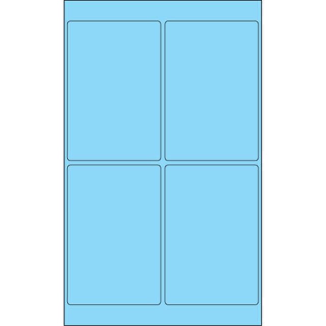 4 x 6 in. Fluorescent Pastel Blue Rectangle Laser Labels - Pack of 400