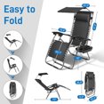 thumbnail image 7 of Ktaxon 2PCS Folding Zero Gravity Reclining Lounge Chairs with Head Canopy Outdoor Beach Patio Yard Multiple Color-Black, 7 of 7