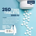thumbnail image 3 of Freeda Vitamin D3 2000 IU Supplement | Bone, Calcium & Immune Support | Tiny Tablets | Kosher, Gluten Free | 250 Count, 3 of 6