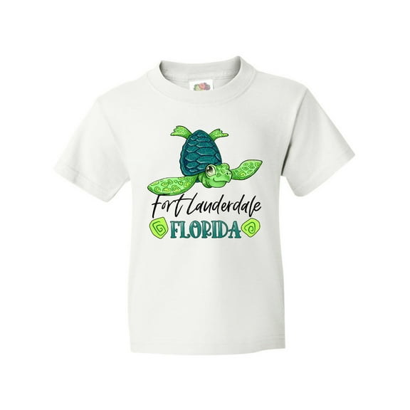 Inktastic Fort Lauderdale, Florida Happy Sea Turtle Youth T-Shirt