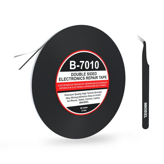 MMOBIEL 5mm Double-Sided Strong Adhesive Tape – 50m Long Roll (Black) – For Smartphone and Tablet Repair – 1 Pack