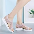 thumbnail image 6 of Anuirheih Womens Sandals Wedge Shoes, Comfortable Ankle Strap Open Toe Summer Sandals Casual Outdoor Mesh Breathable Wedges(Light-Pink), 6 of 8