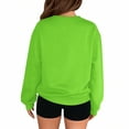 thumbnail image 5 of Women Sweatshirt Christmas Xmas Long Sleeve Shirts Crewneck Pullover Fluorescent Green Large, 5 of 5