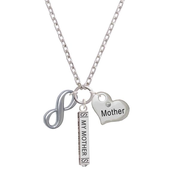 Delight Jewelry Stainless Steel Infinity Sign - Always My Mother Bar Zoe Necklace