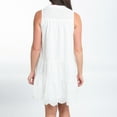 thumbnail image 4 of Elsie & Zoey Calla 2XL Plus White Sleeveless Panel Eyelet Baby Doll Dress for Women, 4 of 9