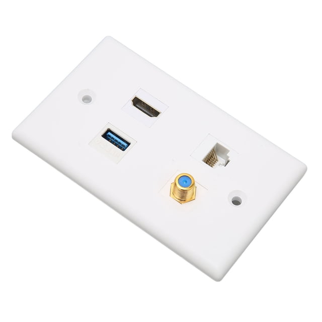 Placa de pared para HDTV, placa de pared de 4 puertos Placa de pared de puerto Interfaz multimedia HD Placa de pared tipo F Cat Máxima comodidad