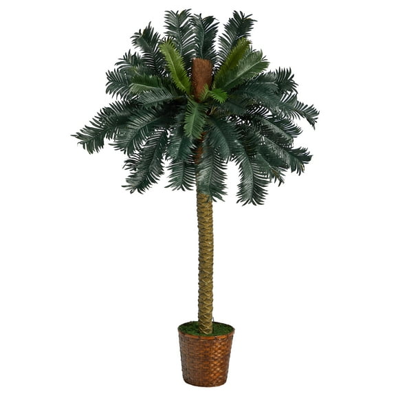 Nearly Natural 5' Sago Palm Artificial Tree in Basket